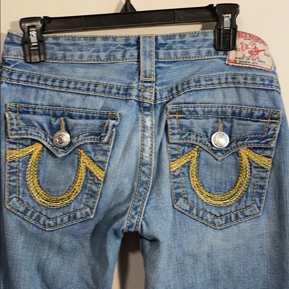 True Religion Denim - True Religion Light Denim Wide Leg Distressed Jean